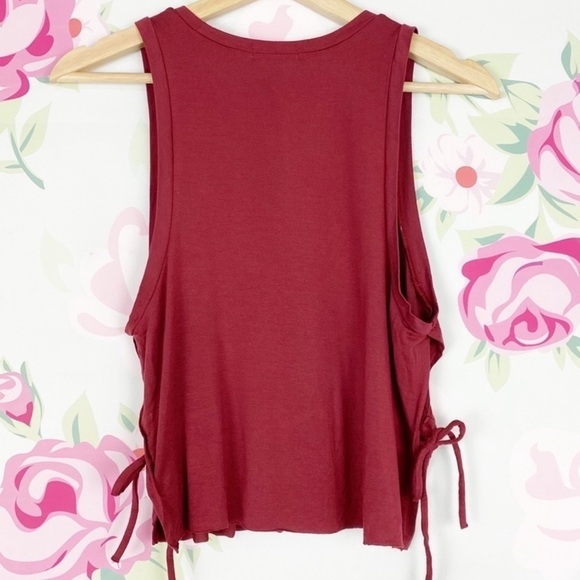 3/$25 🍄 PINK Super Soft Side Tie Crop Tank Size XS - Picture 8 of 8